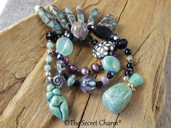 Celtic Goddess Aine Sterling Silver Prayer Beads OOAK