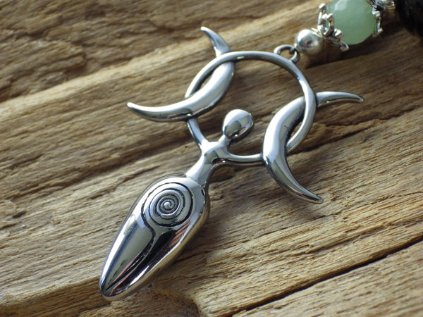 Owl Goddess Athena Pagan Prayer Beads, Wiccan Rosary, Witches Ladder, Pocket Mala, Meditation Beads, Altar Display, OOAK Spiritual Gift