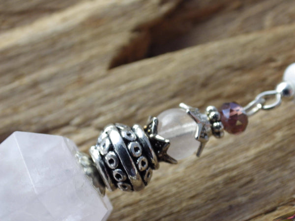 Divination Pendulum, Rose Quartz Scrying Pendant, One Of A Kind Handmade Pagan Dowsing Tool, Wiccan Witchcore Witchy Gift, UK Seller Shop