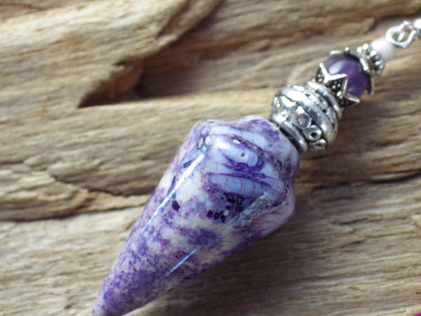 Handmade Scrying Pendulum, Witches Dowsing Tool Jasper Gemstone Divination Pendant, One Of A Kind Pagan Wiccan Gift Witchcore Witchy UK Shop