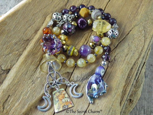 Norse Goddess Freya Pagan Prayer Beads, Wiccan Rosary Mala Beads, Worry Beads, Witches Ladder Meditation Beads, Pagan Spiritual Gift