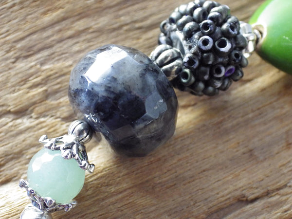 Owl Goddess Athena Pagan Prayer Beads, Wiccan Rosary, Witches Ladder, Pocket Mala, Meditation Beads, Altar Display, OOAK Spiritual Gift