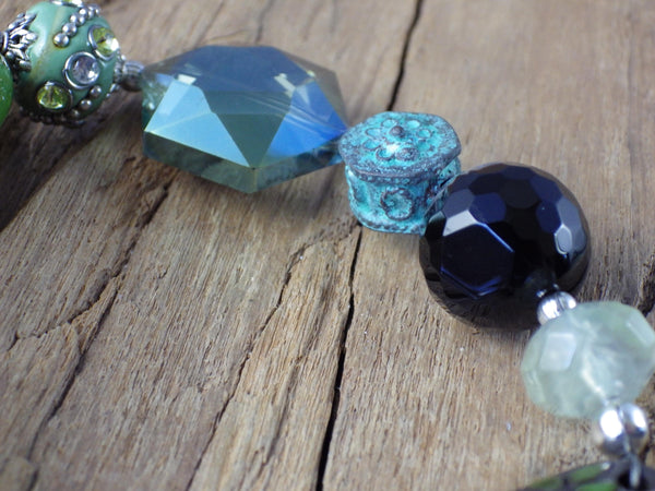 Owl Goddess Athena Pagan Prayer Beads, Wiccan Rosary, Witches Ladder, Pocket Mala, Meditation Beads, Altar Display, OOAK Spiritual Gift