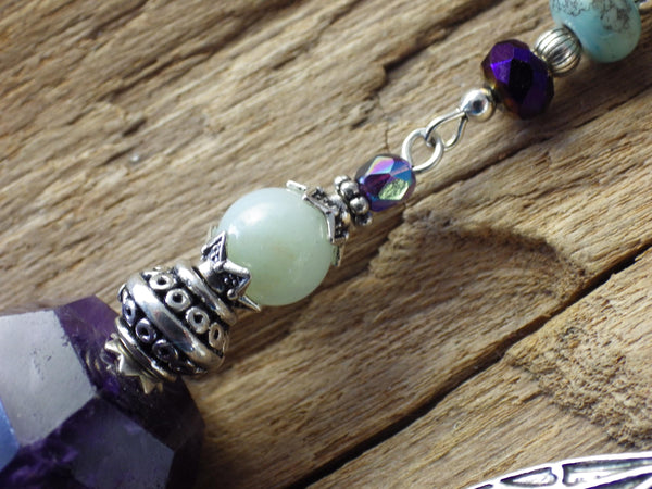 Death Moth Crystal Witches Pendulum, Divination Tool, Amethyst Gemstone Scrying Pendulum, Dowsing Pendant Pagan Wiccan Witchcore Witchy Gift