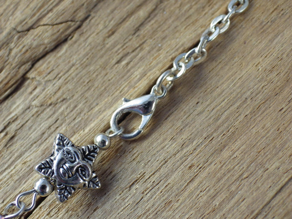 Green Man Dowsing Pendulum, Wiccan Scrying Tool, Pagan Divination Pendulum, Witchy Amethyst Gemstone Pendant, Witchcore Gift, UK Shop Seller