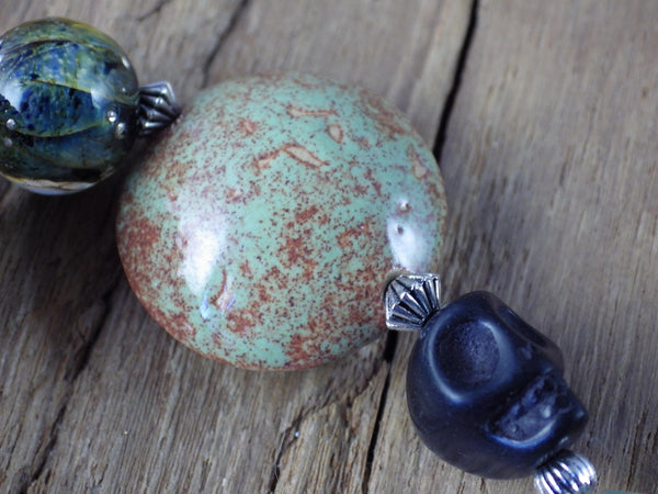 Goddess Morrigan Pagan Prayer Beads, Raven Crow Witch's Ladder 'The Guardian', Wiccan Rosary, Protection Mala Beads, Meditation Beads, UK