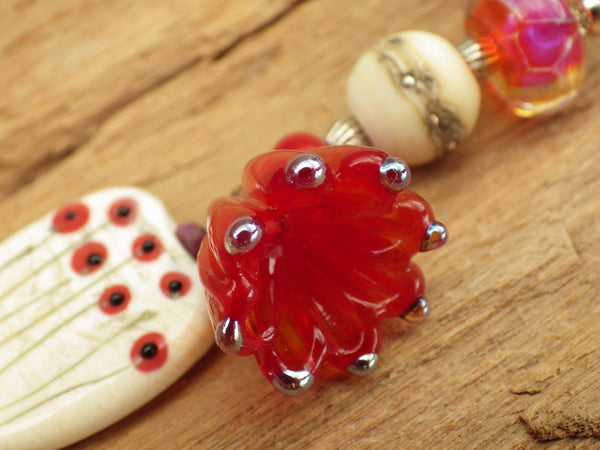 Brighid Ruby Pocket Affirmation Beads OOAK