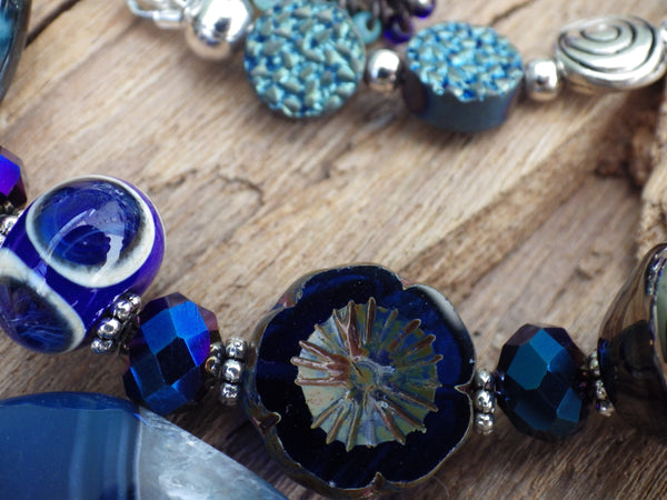 Triple Moon Goddess Wiccan Prayer Beads OOAK