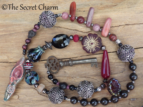 Goddess Hekate Ruby Wiccan Rosary OOAK