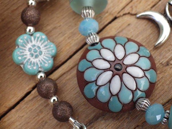 Triple Moon Goddess Pagan Prayer Beads