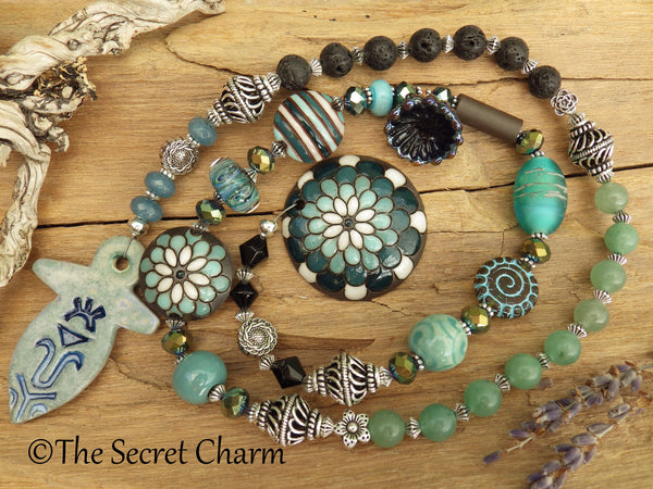 Morgan Le Fay Sea Siren Prayer Beads OOAK