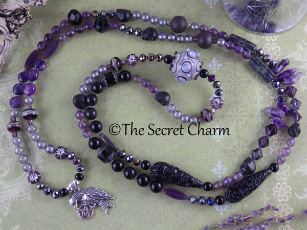 Echoes Of Morrigan Celtic Paidirean Sterling Rosary Necklace OOAK