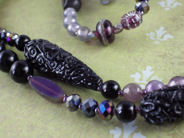 Echoes Of Morrigan Celtic Paidirean Sterling Rosary Necklace OOAK