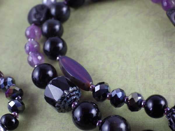 Echoes Of Morrigan Celtic Paidirean Sterling Rosary Necklace OOAK