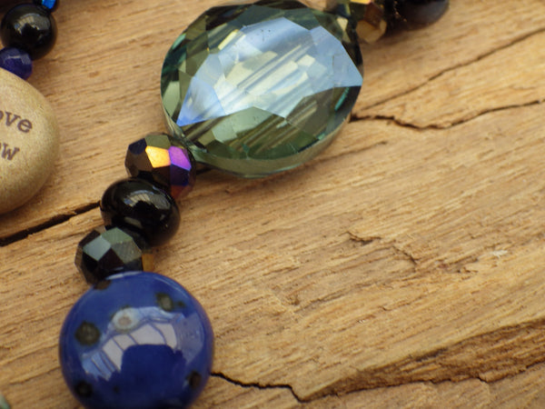 As Above So Below, Sapphire & Sterling Silver Winter Solstice Prayer Beads OOAK