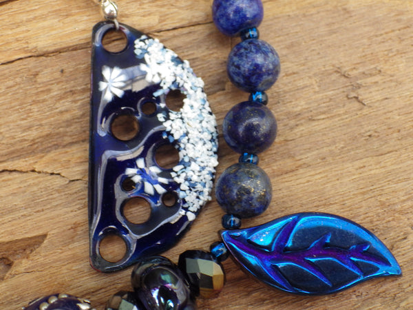 As Above So Below, Sapphire & Sterling Silver Winter Solstice Prayer Beads OOAK