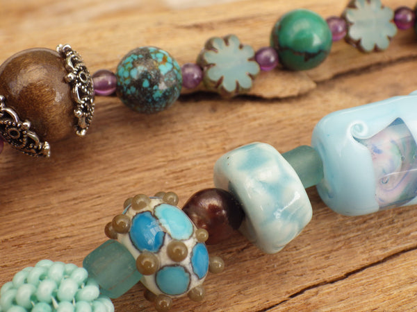 Moon Goddess Sterling Silver Pagan Prayer Beads OOAK