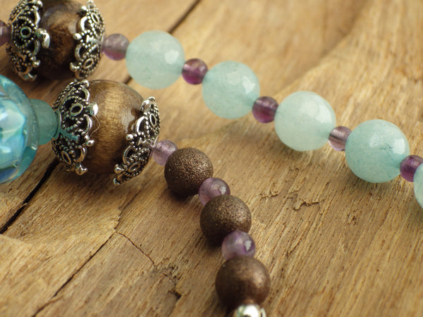 Moon Goddess Sterling Silver Pagan Prayer Beads OOAK