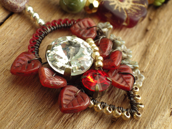 Autumn Blessings Ruby & Sterling Silver Prayer Beads OOAK