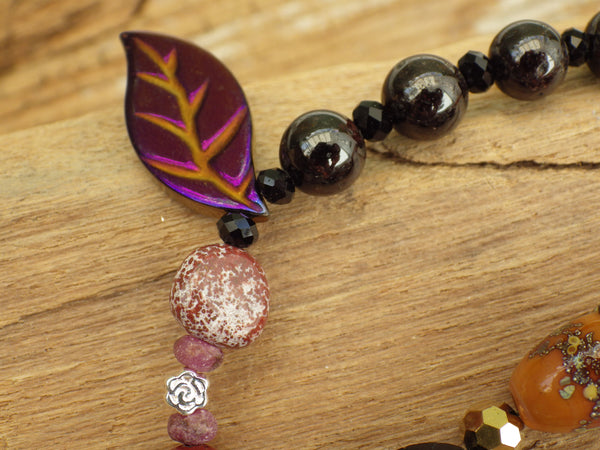 Autumn Blessings Ruby & Sterling Silver Prayer Beads OOAK