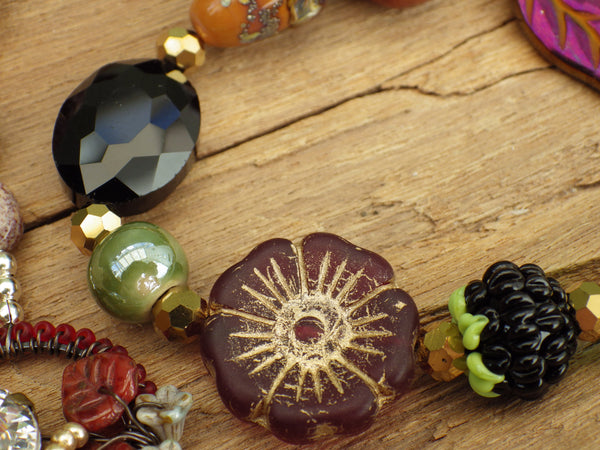 Autumn Blessings Ruby & Sterling Silver Prayer Beads OOAK