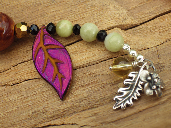 Autumn Blessings Ruby & Sterling Silver Prayer Beads OOAK