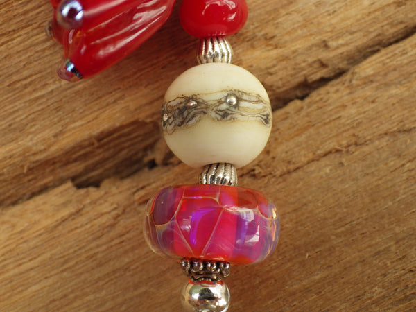 Brighid Ruby Pocket Affirmation Beads OOAK