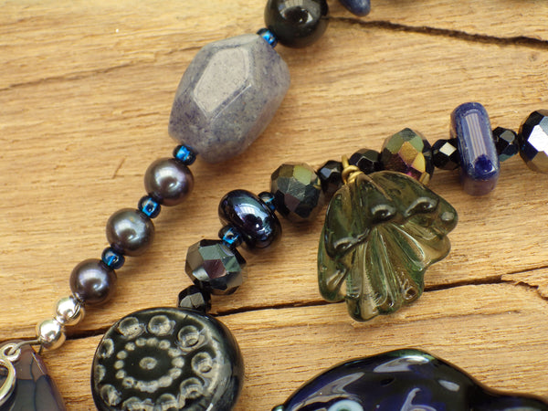 Dark Goddess Lilith Sterling Silver Prayer Beads OOAK