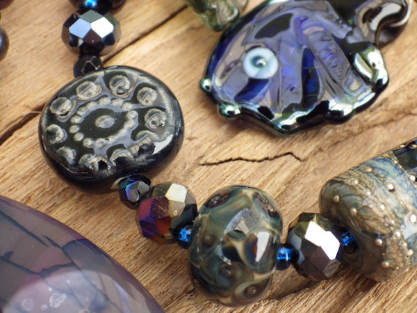 Dark Goddess Lilith Sterling Silver Prayer Beads OOAK