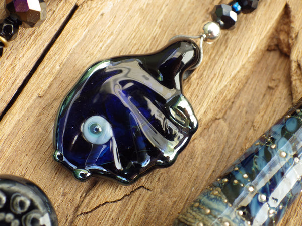 Dark Goddess Lilith Sterling Silver Prayer Beads OOAK