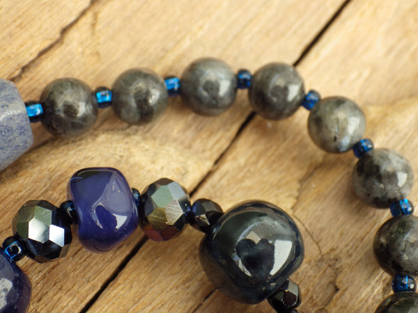 Dark Goddess Lilith Sterling Silver Prayer Beads OOAK