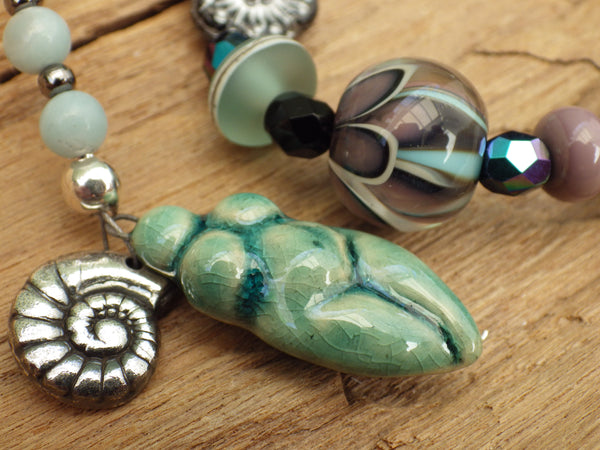 Celtic Goddess Aine Sterling Silver Prayer Beads OOAK