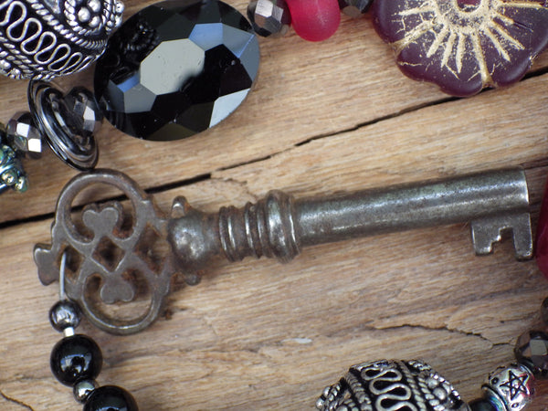 Goddess Hekate Ruby Wiccan Rosary OOAK