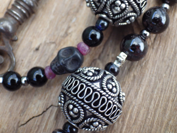 Goddess Hekate Ruby Wiccan Rosary OOAK