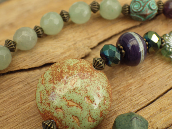 Goddess Arianrhod Pagan Prayer Beads OOAK