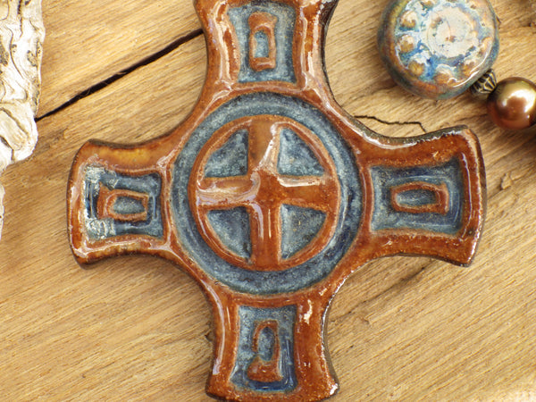 Celtic Cross & Prayer Box Cerridwen Prayer Beads OOAK