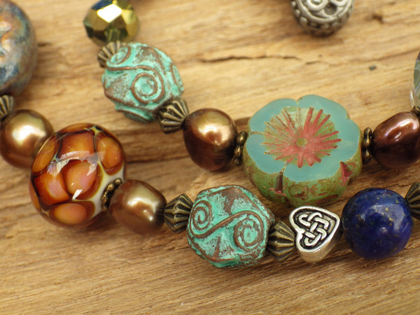 Celtic Cross & Prayer Box Cerridwen Prayer Beads OOAK