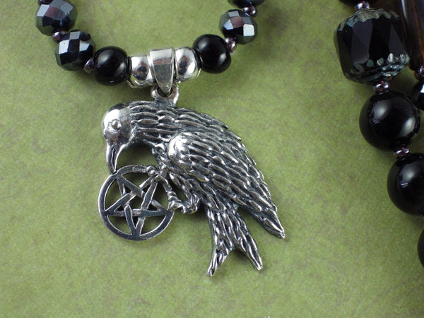 Echoes Of Morrigan Celtic Paidirean Sterling Rosary Necklace OOAK