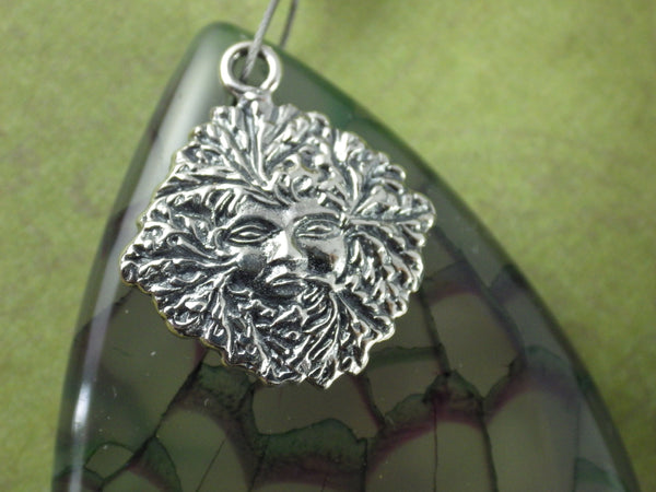 Green Woman Celtic Paidirean Sterling Rosary Necklace OOAK