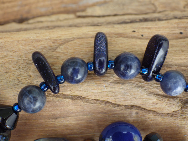 Sterling Silver & Sapphire Pagan Prayer Beads 'As Above, So Below' OOAK