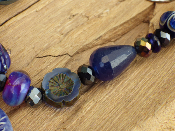 Sterling Silver & Sapphire Pagan Prayer Beads 'As Above, So Below' OOAK