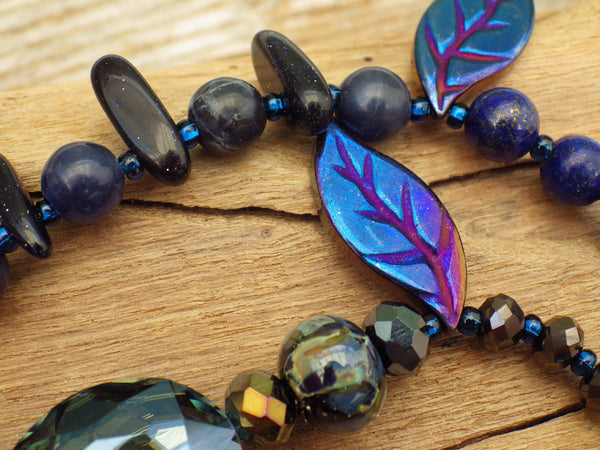 As Above So Below, Sapphire & Sterling Silver Winter Solstice Prayer Beads OOAK