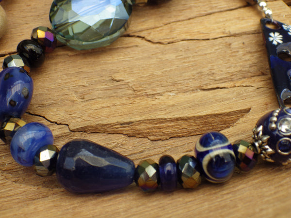 As Above So Below, Sapphire & Sterling Silver Winter Solstice Prayer Beads OOAK