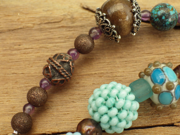 Moon Goddess Sterling Silver Pagan Prayer Beads OOAK