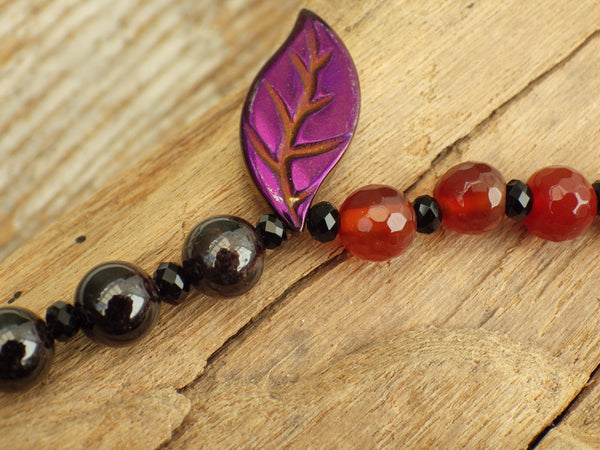 Autumn Blessings Ruby & Sterling Silver Prayer Beads OOAK