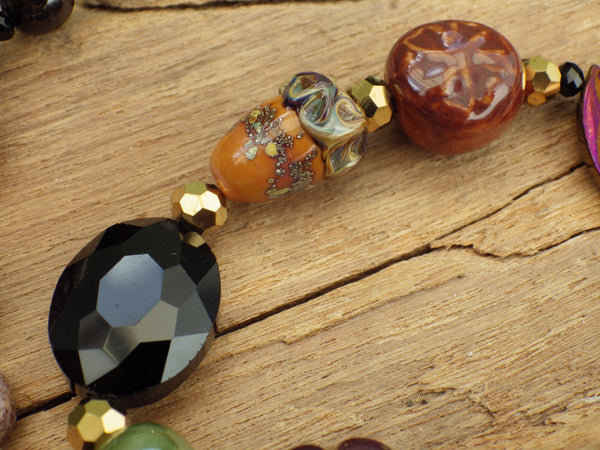 Autumn Blessings Ruby & Sterling Silver Prayer Beads OOAK