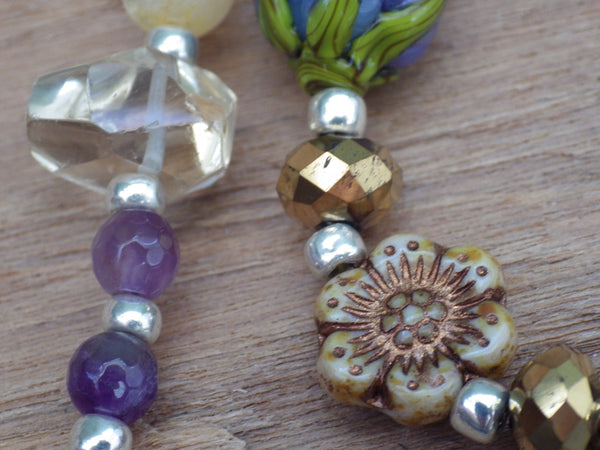 Eqyptian Goddess Isis Sterling Pagan Prayer Beads OOAK