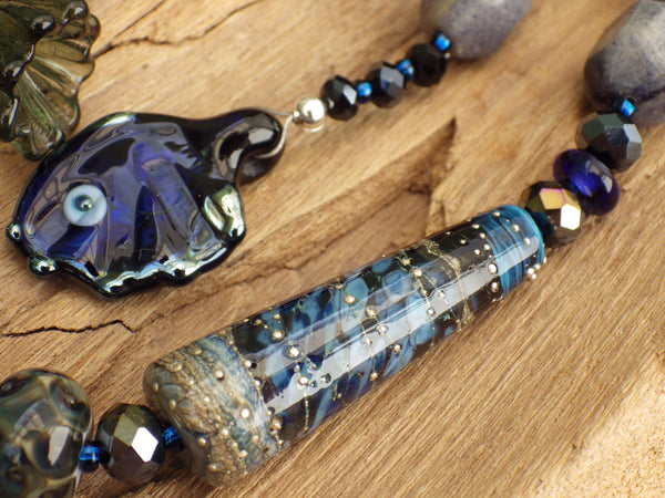 Dark Goddess Lilith Sterling Silver Prayer Beads OOAK