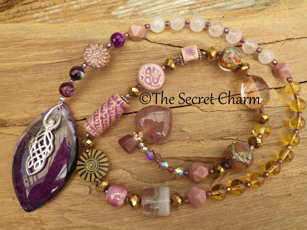 Celtic Goddess Arianrhod Sterling Silver Meditation Beads OOAK