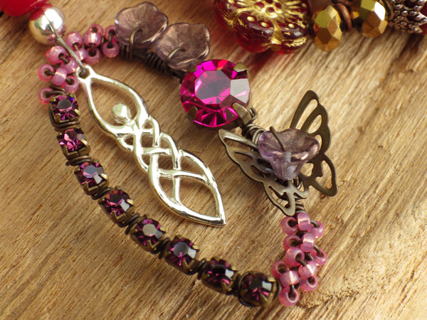 Goddess Lilith Sterling Silver & Ruby Prayer Beads OOAK